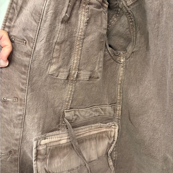 Free People Harley Military Distressed Utility Jacket Red Brown Size XS - Picture 7 of 16